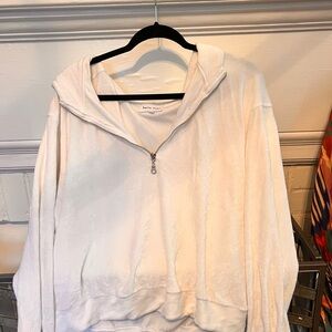 Bella Dahl Off-White Zip-Up Sweater